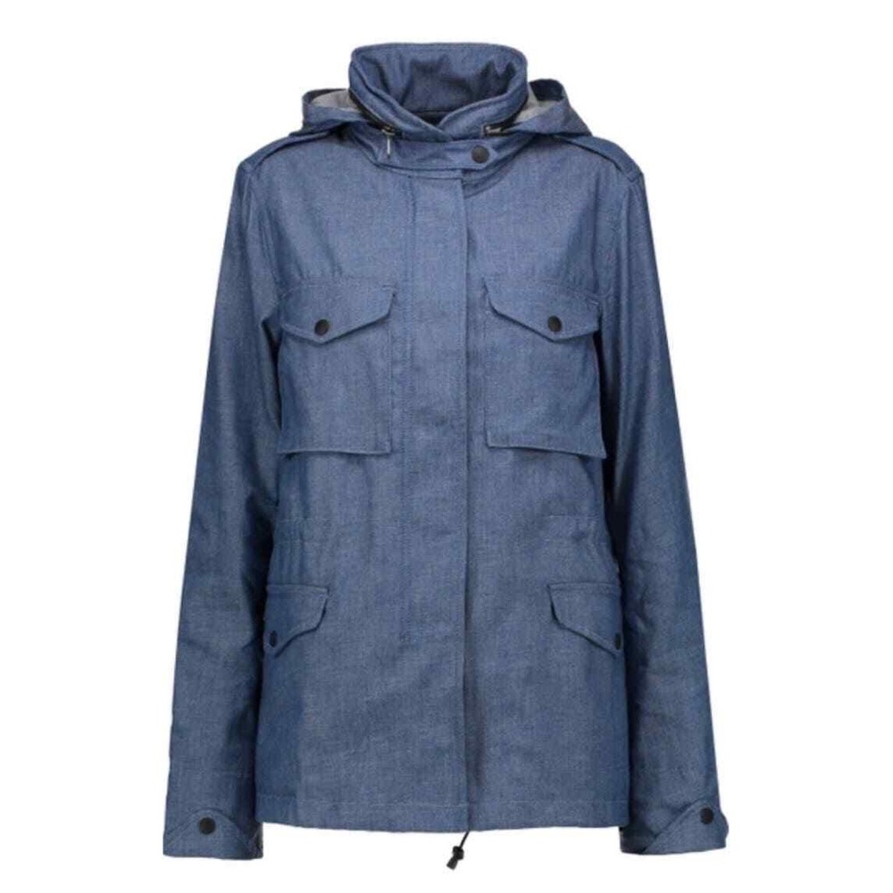 Rag & Bone Denim Chambray Blue Women's Jacket Hoody